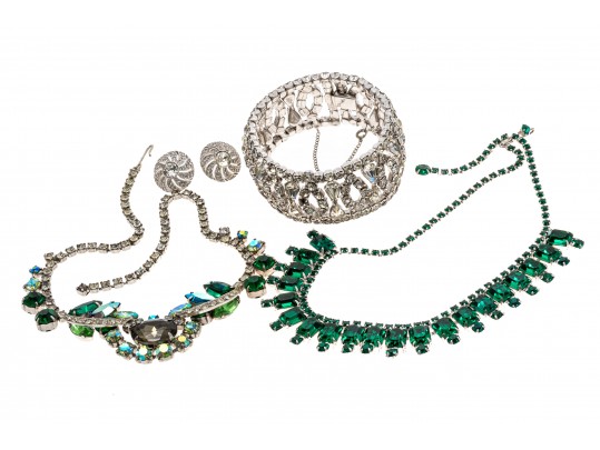 Collection Of Green And White Cubic Zirconia Fashion Jewelry