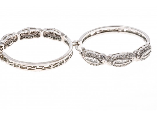 Lot Of Sterling Silver Jewelry With Accent Diamonds