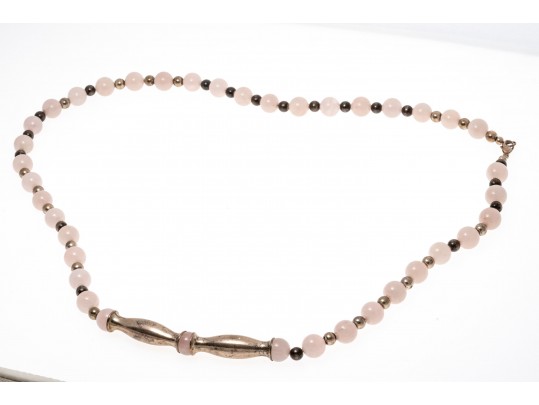Sterling Silver Fabulous Rose Quartz Opera Length Necklace