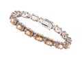 Sterling Silver Bracelet Of Peachy Pink Zirconia