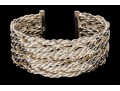 Sterling Bangle Bracelet With Woven Band