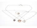 Three Sterling Heart Pendant Necklaes