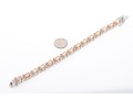 Sterling Silver Bracelet Of Peachy Pink Zirconia