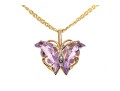 14k Yellow Gold Lovely Amethyst Butterfly Pendant, With Chain