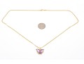 14k Yellow Gold Lovely Amethyst Butterfly Pendant, With Chain