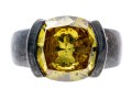 Sterling Silver Fabulous Contemporary Yellow CZ Ring, Size 7-