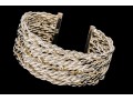 Sterling Bangle Bracelet With Woven Band