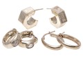 Lot Of Three Assorted Sterling Silver Pairs Of Hoop Earrings