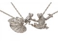 Fabulous Massive Silver Plated Figural Frog And Leaf Neck Piece