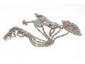Fabulous Massive Silver Plated Figural Frog And Leaf Neck Piece
