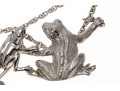 Fabulous Massive Silver Plated Figural Frog And Leaf Neck Piece