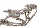 Fabulous Massive Silver Plated Figural Frog And Leaf Neck Piece