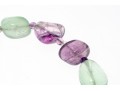 Wonderful Chunky Tumbled Green, Greenish Blue And Purple Fluorite Necklace