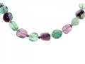 Wonderful Chunky Tumbled Green, Greenish Blue And Purple Fluorite Necklace