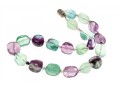 Wonderful Chunky Tumbled Green, Greenish Blue And Purple Fluorite Necklace