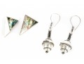 Sterling Silver Pendant And Abalone Earrings