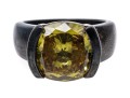 Sterling Silver Fabulous Contemporary Yellow CZ Ring, Size 7-