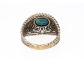 14K White Gold Stunning Blue-Green Sapphire Ring, Size 5.25