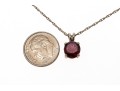 Sterling And Simple Garnet Pendant Necklace