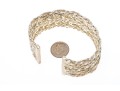 Sterling Bangle Bracelet With Woven Band