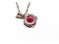 Sterling And Simple Garnet Pendant Necklace