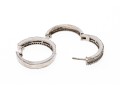 Sterling Sivler And Accent Diamond Hoop Earrings