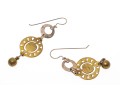 Sterling Silver And Brass Contemporary Long Drop Earrings 