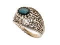 14K White Gold Stunning Blue-Green Sapphire Ring, Size 5.25
