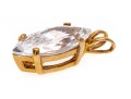 10k Yellow Gold Classic Solitaire, Marquise Shaped, Clear White Brilliant CZ Stone Pendant