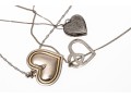 Three Sterling Heart Pendant Necklaes