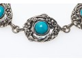 Sterling Bracelt And Ring With Turquoise And Howlite, Ring Size 7+