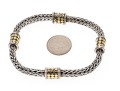 John Hardy Wonderful Classic Sterling Woven Bracelet With 18k Yg Dot Stations