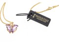 14k Yellow Gold Lovely Amethyst Butterfly Pendant, With Chain