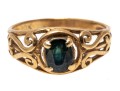 Interesting 10K Blue-Green Sapphire Ring, Size 5.75