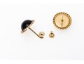 14k Yellow Gold Classic Small Black Onyx Dome Earrings