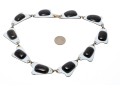 Abstract Kay Denning Black And White Necklace
