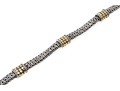 John Hardy Wonderful Classic Sterling Woven Bracelet With 18k Yg Dot Stations
