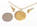 Sterling Crescent Moon And Star Pendant Necklace And Stud Earrings