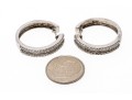 Sterling Sivler And Accent Diamond Hoop Earrings