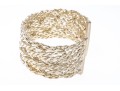 Sterling Bangle Bracelet With Woven Band