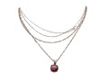 Sterling And Simple Garnet Pendant Necklace