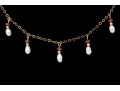 Gold Filled Pearl And Garnet Beaded Necklace