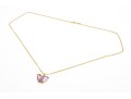 14k Yellow Gold Lovely Amethyst Butterfly Pendant, With Chain
