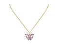14k Yellow Gold Lovely Amethyst Butterfly Pendant, With Chain