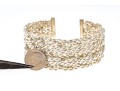 Sterling Bangle Bracelet With Woven Band
