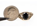 14K And Opaque Sapphite Scrollwork Ring, Size 6.5