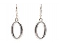 Sleek And Stylish Pair Of Oval Pendant Earrings 
