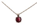 Sterling And Simple Garnet Pendant Necklace