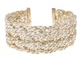 Sterling Bangle Bracelet With Woven Band