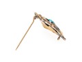 Vintage 14K Turquoise And Pearl Brooch